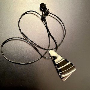Black & White Art Glass Pendant